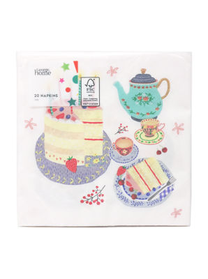 ASDA George Home Tea & Cake Napkins Paper Napkins Pack of 20 33x33cm- Buy online at McGrocer