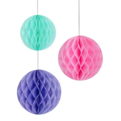 George Home pastel honeycomb decorations with 20cm and 15cm pieces, UK version
