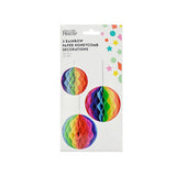 George Home Rainbow Paper Honeycomb Hanging Decorations 2pk 20cm & 15cm