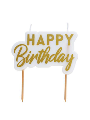 George Home Happy Birthday Text Candle 70x45x7mm, UK version