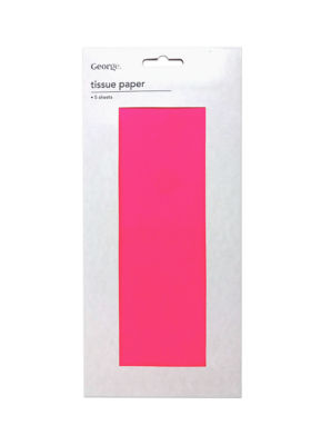 George Neon Pink Tissue Paper 5-pack for gift wrapping, UK version