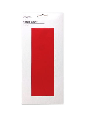George plain red tissue paper 5pk, UK version