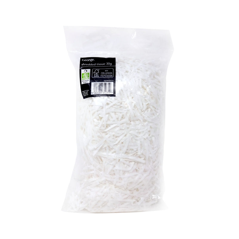 George White Shredded Tissue 30g pack, UK version