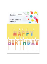 ASDA George Happy Birthday Letter Candles Multicoloured Metallic Gold Finish 13pk- Buy online at McGrocer