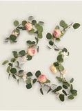 George Home pink and green rose garland 180cm, UK version