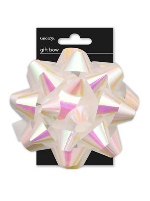George iridescent gift bow 12cm diameter, UK version