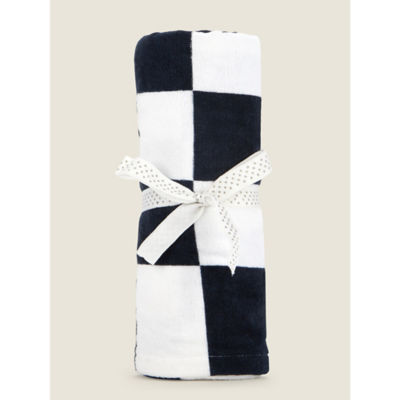George Home black and white checkerboard printed cotton towel 152x71cm, UK version