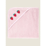 ASDA George Home Red Strawberry Cotton Hooded Towel 75x75cm- Buy online at McGrocer