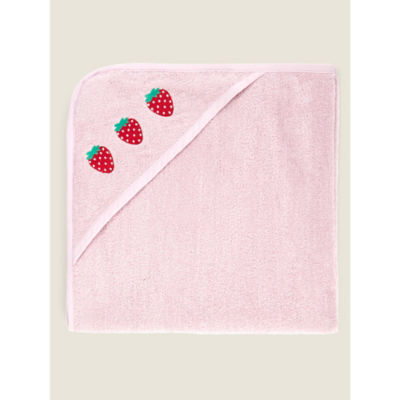 ASDA George Home Red Strawberry Cotton Hooded Towel 75x75cm- Buy online at McGrocer