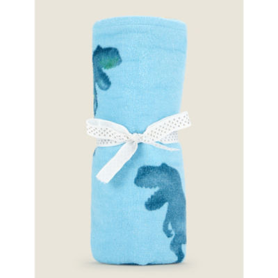 George Home Blue Dino printed cotton towel 152 x 71 cm, UK version