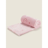 Plaid polaire George Home rose à cœurs et arc-en-ciel 150 x 120 cm