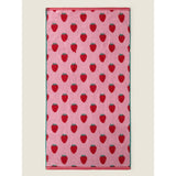 ASDA George Home Pink & Red Strawberry Jacquard Cotton Towel 130 x 70cm- Buy online at McGrocer