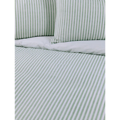 George Home green and white seersucker duvet set for double beds, UK version