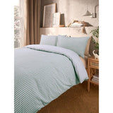 ASDA George Home Green & White Textured Stripe Seersucker Duvet Set Super King- Buy online at McGrocer