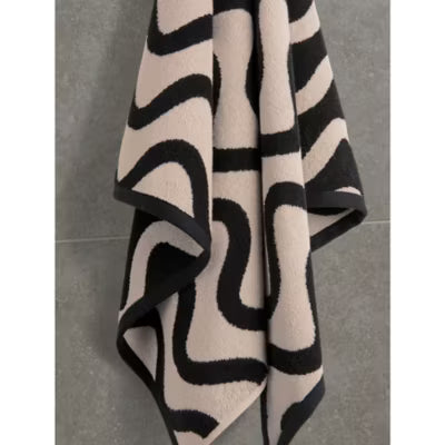 George Home cream and black sculptured wiggle bath towel 70 x 130cm, UK version
