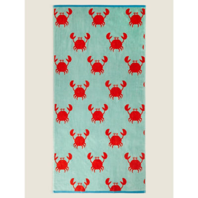 George Home beach towel Aqua Crab 79 x 152 cm, UK version