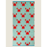 George Home beach towel Aqua Crab 79 x 152 cm, UK version