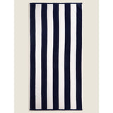 George Home Navy Stripe Beach Towel 79x152cm