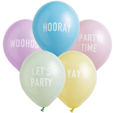 George Home slogan pastel balloons 10pk, UK version
