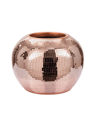 George Home disco ball planter rose gold 24x24x18.6cm, UK version
