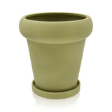 George Home green flower pot with saucer 17x17x18cm (British brand)