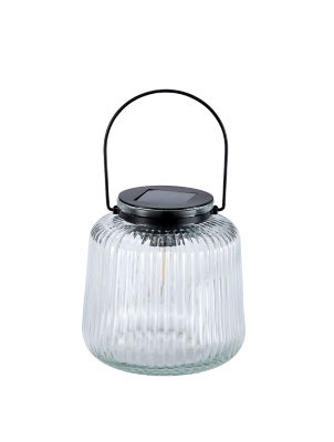 George Home glass ribbed lantern 13x13x21.4cm (British brand)