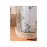 Stacey Solomon green glass and wood candleholder 13x13x20 cm, British brand