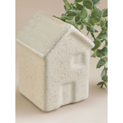 George Home cream mini house artificial trailing succulent 6x6x10cm - British product