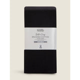 George Home black brushed cotton fitted sheet super king, UK version