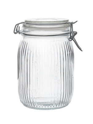 George Home ribbed clip lid canister 1L - British product