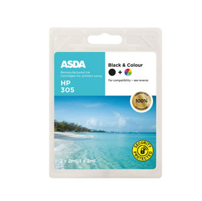 ASDA HP305 Black and Colour Ink Cartridge - British product