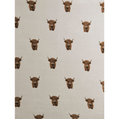 George Home Natural Highland Cow throw 120x150cm (British brand)