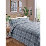 ASDA George Home Grey Checked Brushed Cotton Duvet Set King- Buy online at McGrocer