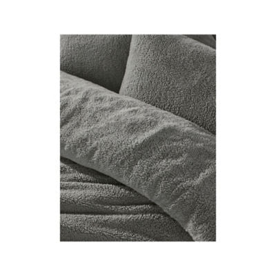 George Home grey plain teddy reversible duvet set single (British brand)
