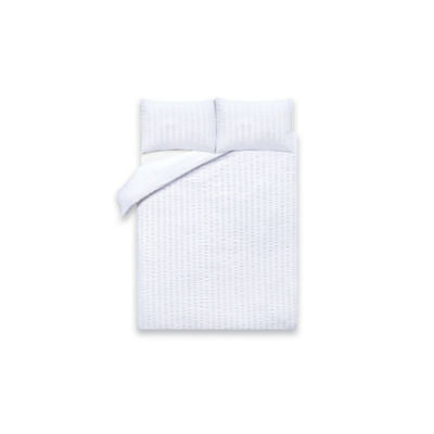 George Home White Seersucker Duvet Set - King