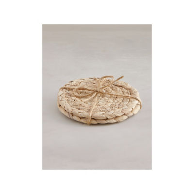 Stacey Solomon whitewashed straw coasters set of 2, UK version