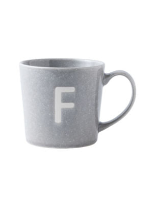 George Home stoneware alphabet mug letter F, imported from the UK