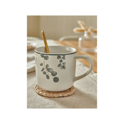 Stacey Solomon white eucalyptus mug, imported from the UK