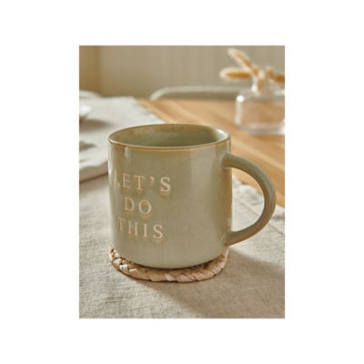 Stacey Solomon Let's Do This natural stoneware mug 9.5cm, imported from the UK