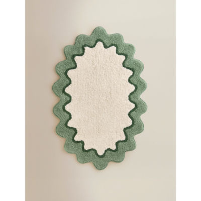 ASDA George Home Green & Cream Scallop Bath Mat 55 x 85 cm- Buy online at McGrocer