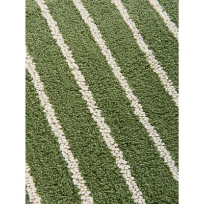 George Home green pinstripe bath mat 50x80cm - British product