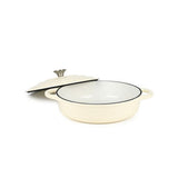 George Home Cream Enamelled Cast Iron Casserole Dish 28cm, UK version