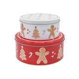 ASDA George Home Gingerbread Red & White Cake Tin - Set of 2- Buy online at McGrocer
