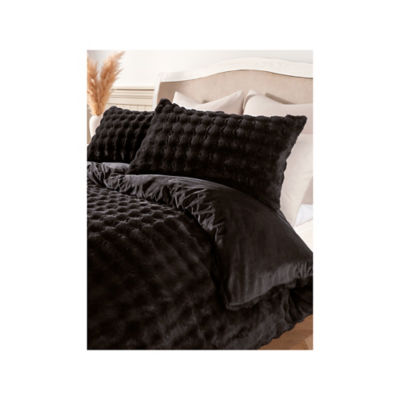 ASDA At Home with Stacey Solomon Black Bobble Faux Fur Duvet Set King- Buy online at McGrocer