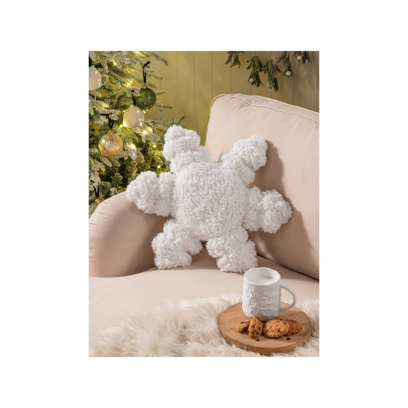 Stacey Solomon white snowflake-shaped cushion 45x45cm, UK version