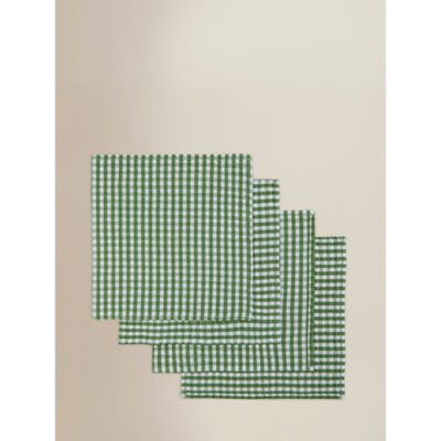 ASDA George Home Green & White Gingham Napkins Set of 4- Buy online at McGrocer