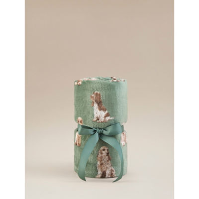 George Home Green Spaniels throw 150x120cm - British product