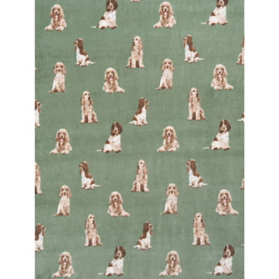 George Home Green Spaniels throw 150x120cm - British product