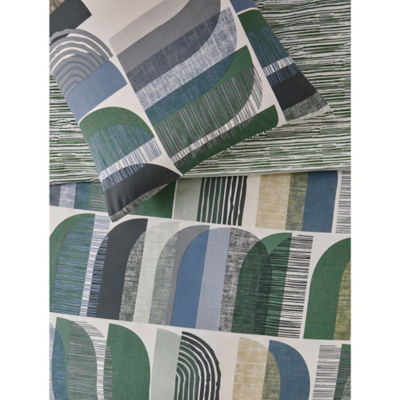 George Home green arch geo reversible duvet set double, UK version