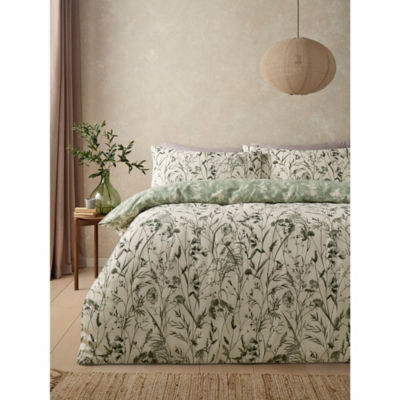 ASDA George Home Green Inky Spring Meadow Easycare Reversible Duvet Set - Double- Buy online at McGrocer